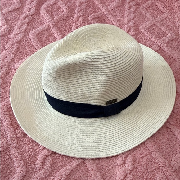 Cream Straw Unisex Fedora with Blue Band - Classic Sun Hat main image 9
